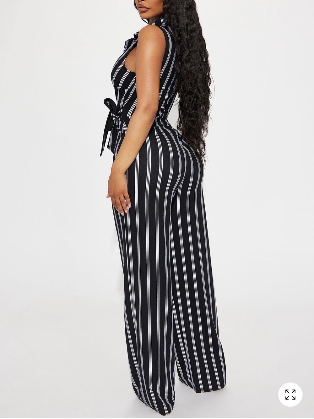 Fashion Nova Black & White Striped Jumpsuit 🐦⬛ - Picture 4 of 6
